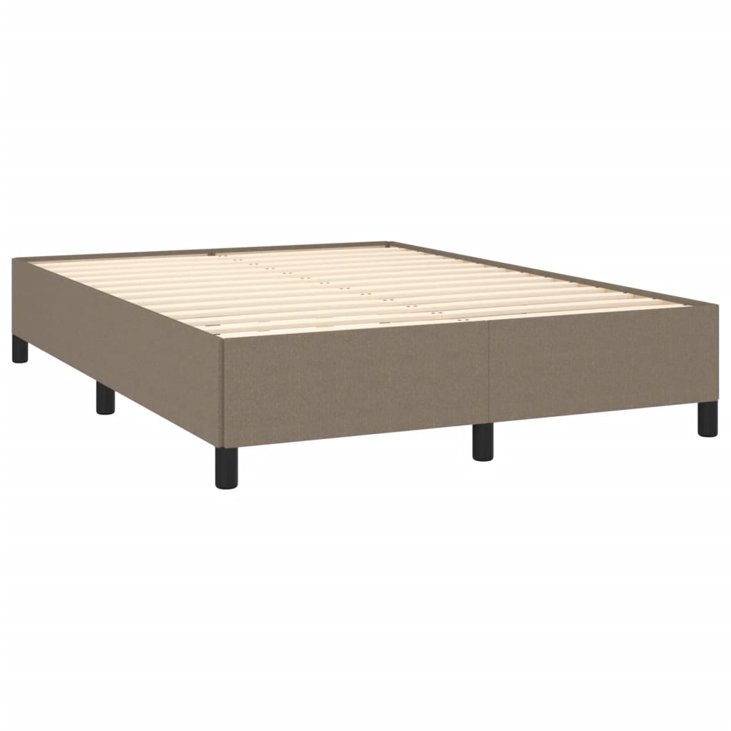 Cama sem colchão 140x190 cm tecido castanho-acinzentado