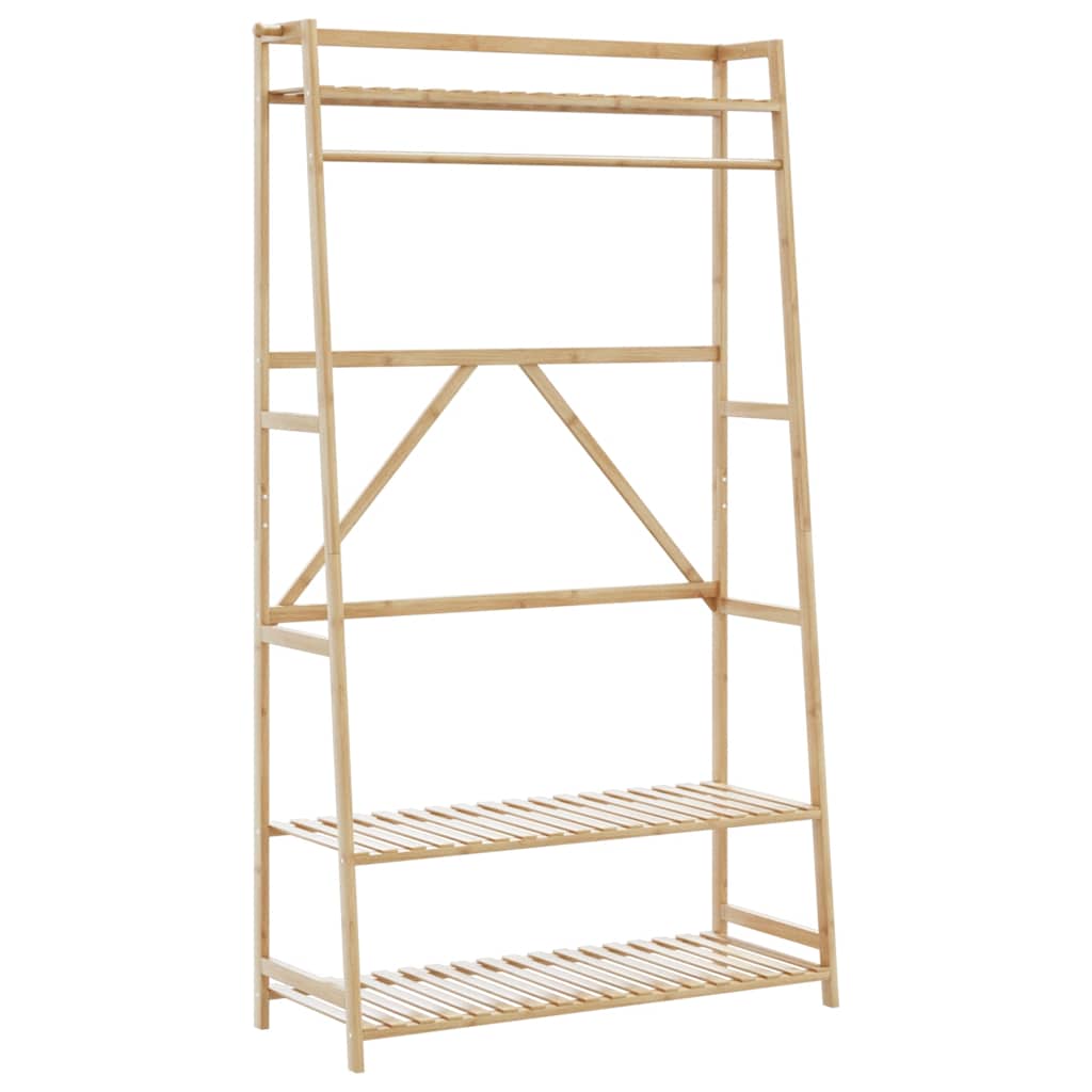 Roupeiro com prateleiras 110x40x180 cm bambu
