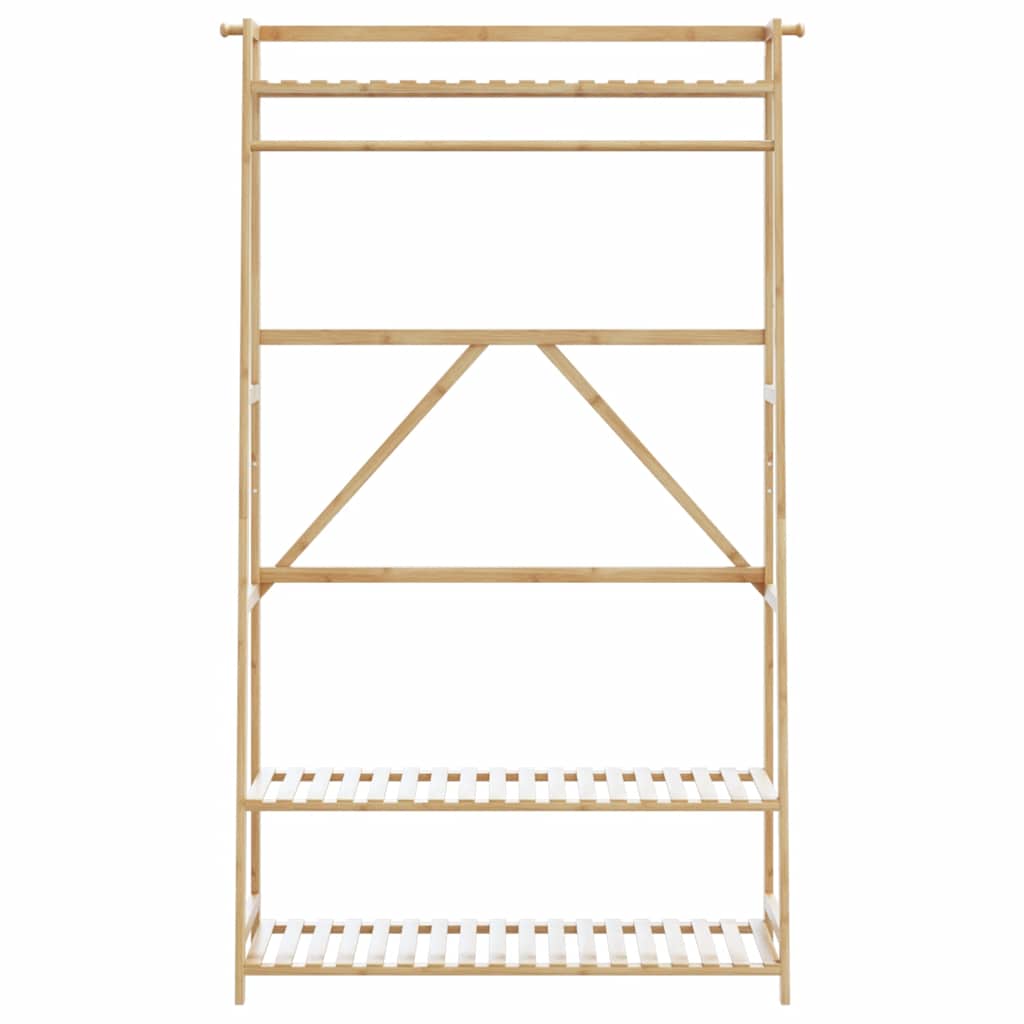 Roupeiro com prateleiras 110x40x180 cm bambu