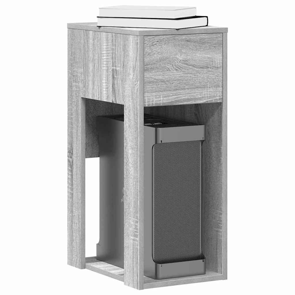 Suporte torre de computador com gaveta 30x44x74 cm cinza sonoma