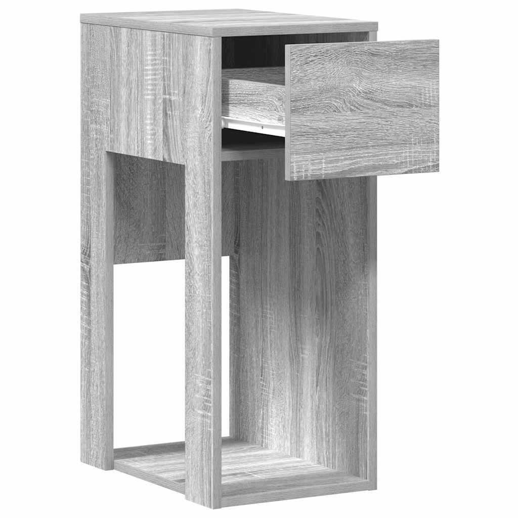 Suporte torre de computador com gaveta 30x44x74 cm cinza sonoma