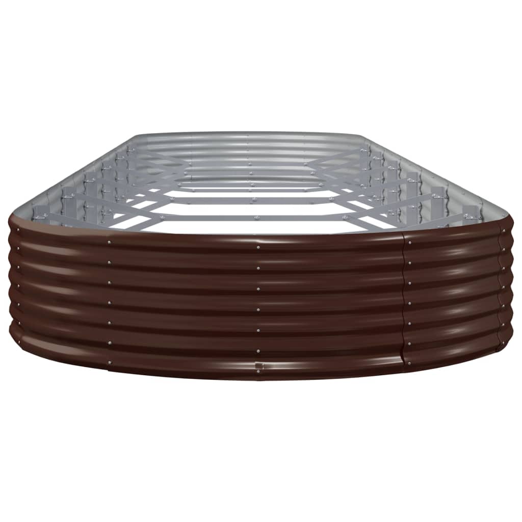 Canteiro elevado jardim 600x140x36 aço galvanizado castanho