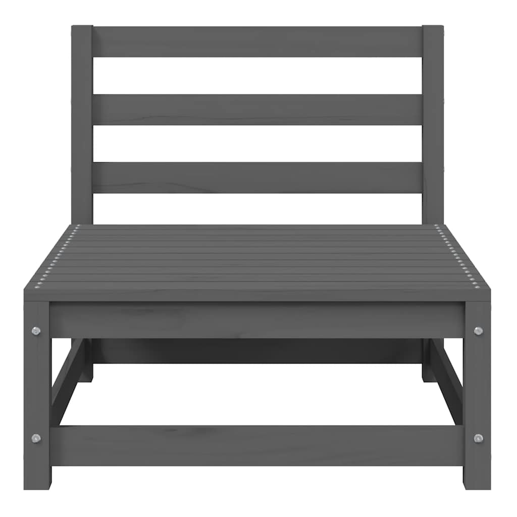 2 Pcs conj. lounge de jardim c/ almofadões pinho maciço cinza