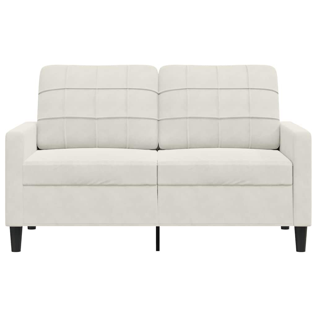 Sofá de 2 lugares veludo 120 cm cor creme