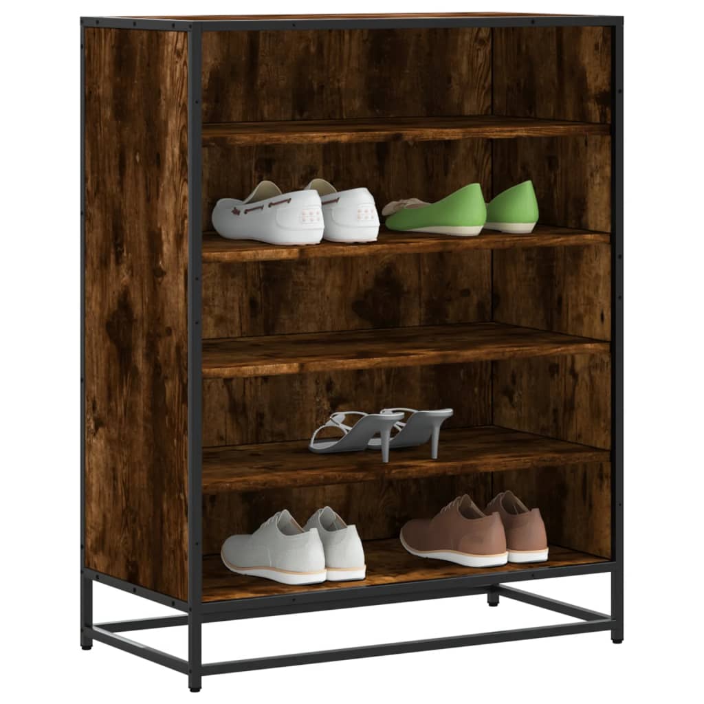 Sapateira 75x38x97,5 cm deriv. de madeira/metal carvalho fumado