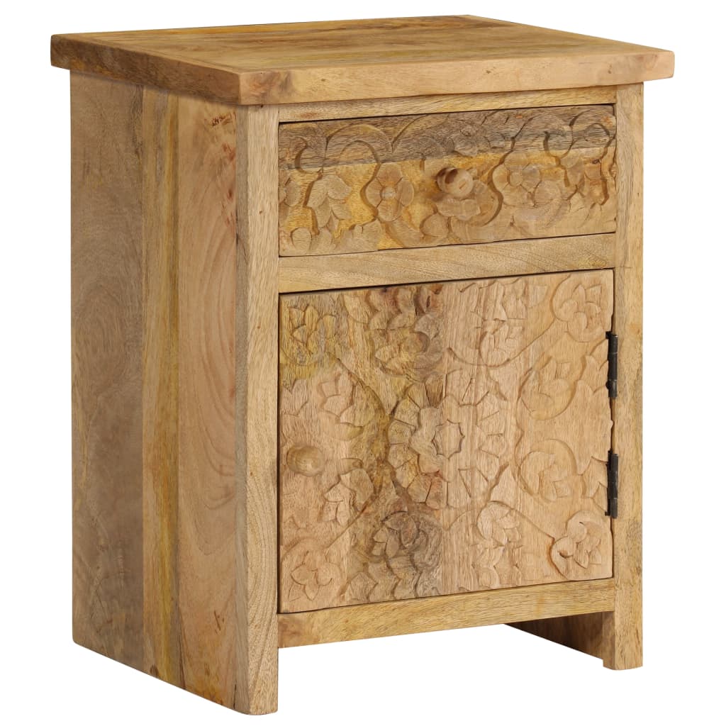 Mesa de cabeceira em madeira de mangueira maciça 40x30x50 cm