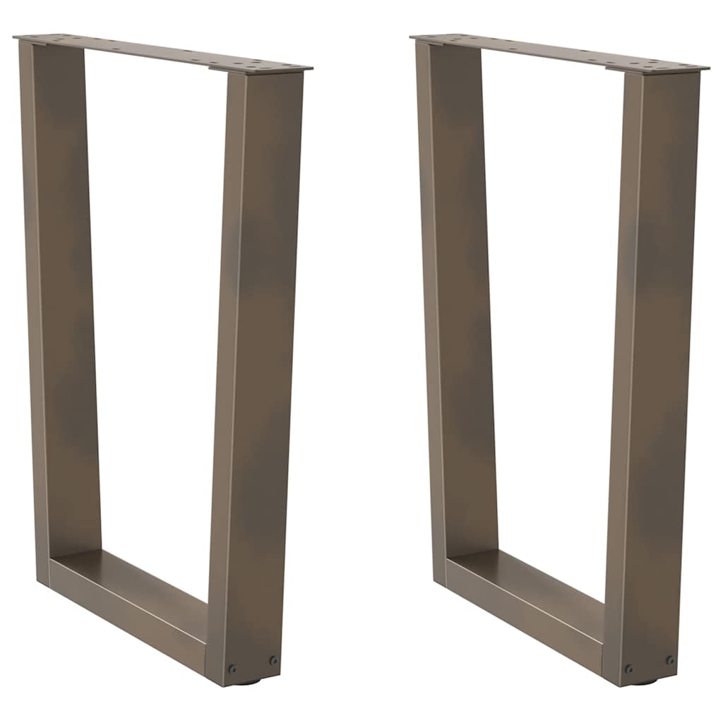 Pés para mesa de jantar em formato de v, 2 peças, aço natural, 70x(72-73,3) cm, aço