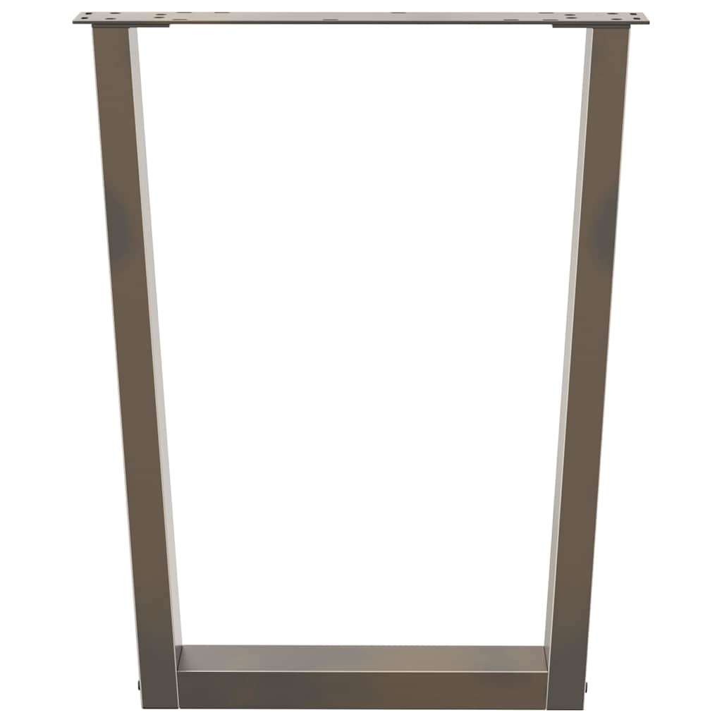 Pés para mesa de jantar em formato de v, 2 peças, aço natural, 70x(72-73,3) cm, aço