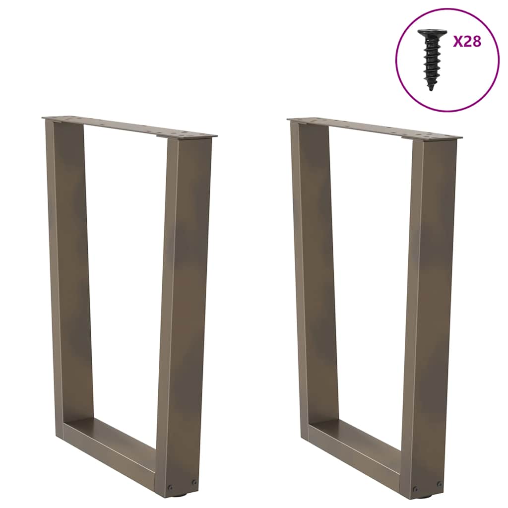 Pés para mesa de jantar em formato de v, 2 peças, aço natural, 70x(72-73,3) cm, aço