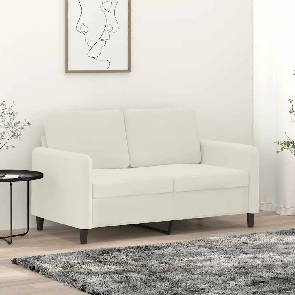 Sofá de 2 lugares veludo 120 cm cor creme