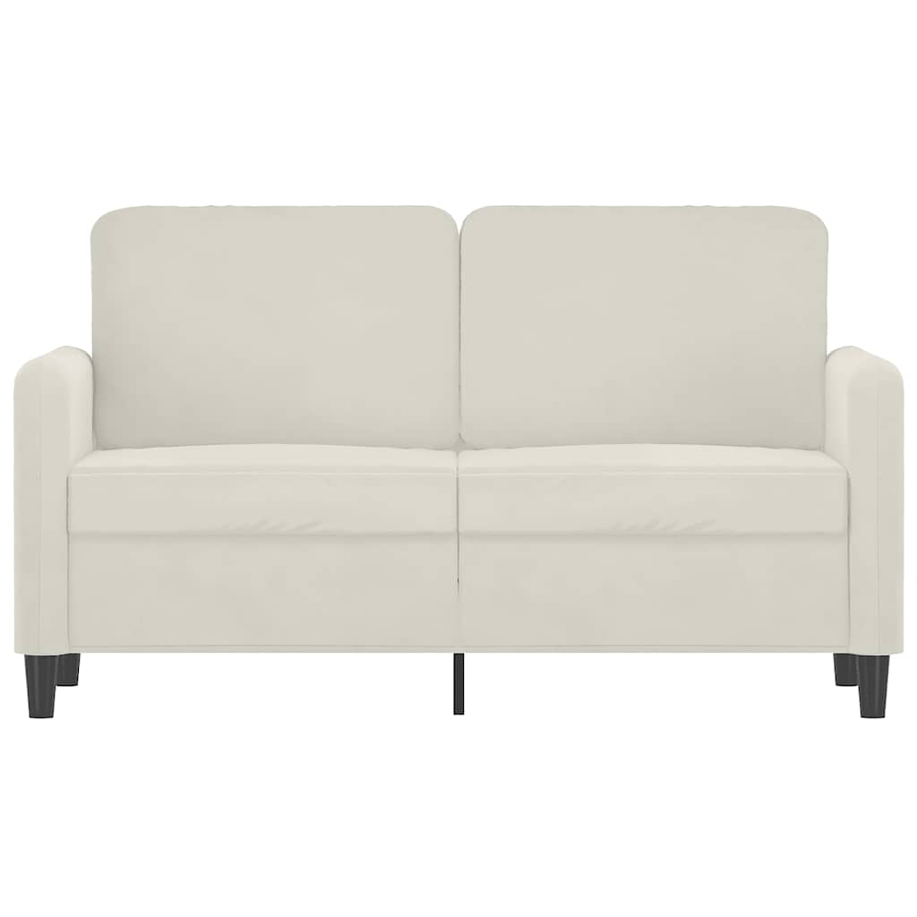 Sofá de 2 lugares veludo 120 cm cor creme