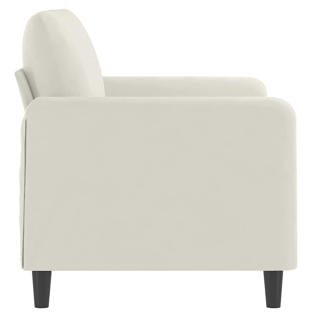 Sofá de 2 lugares veludo 120 cm cor creme