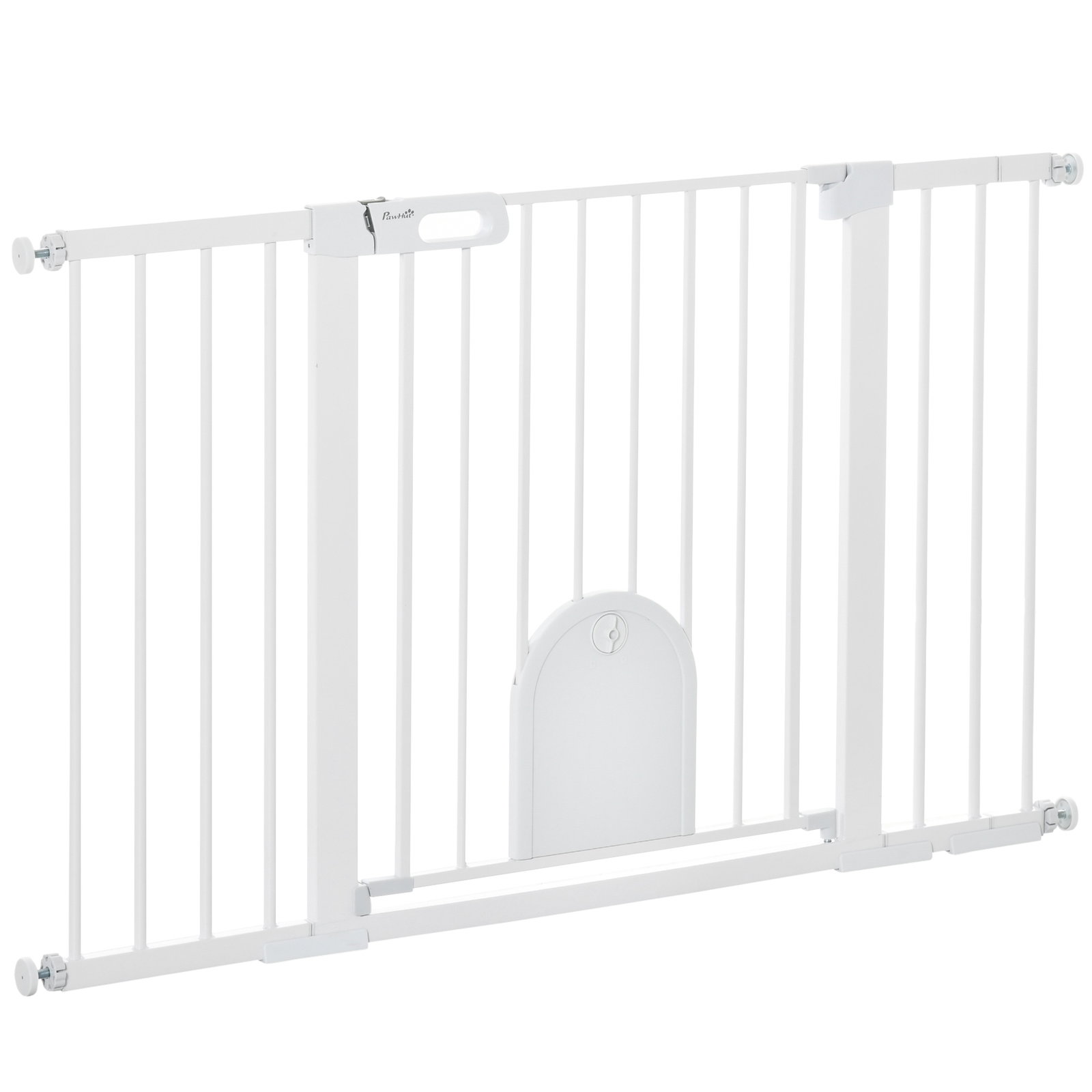 Barreira de Segurança de Animais de Estimação para Escadas e Portas com Aberturas de 75-131 cm com 3 Extensões Branco