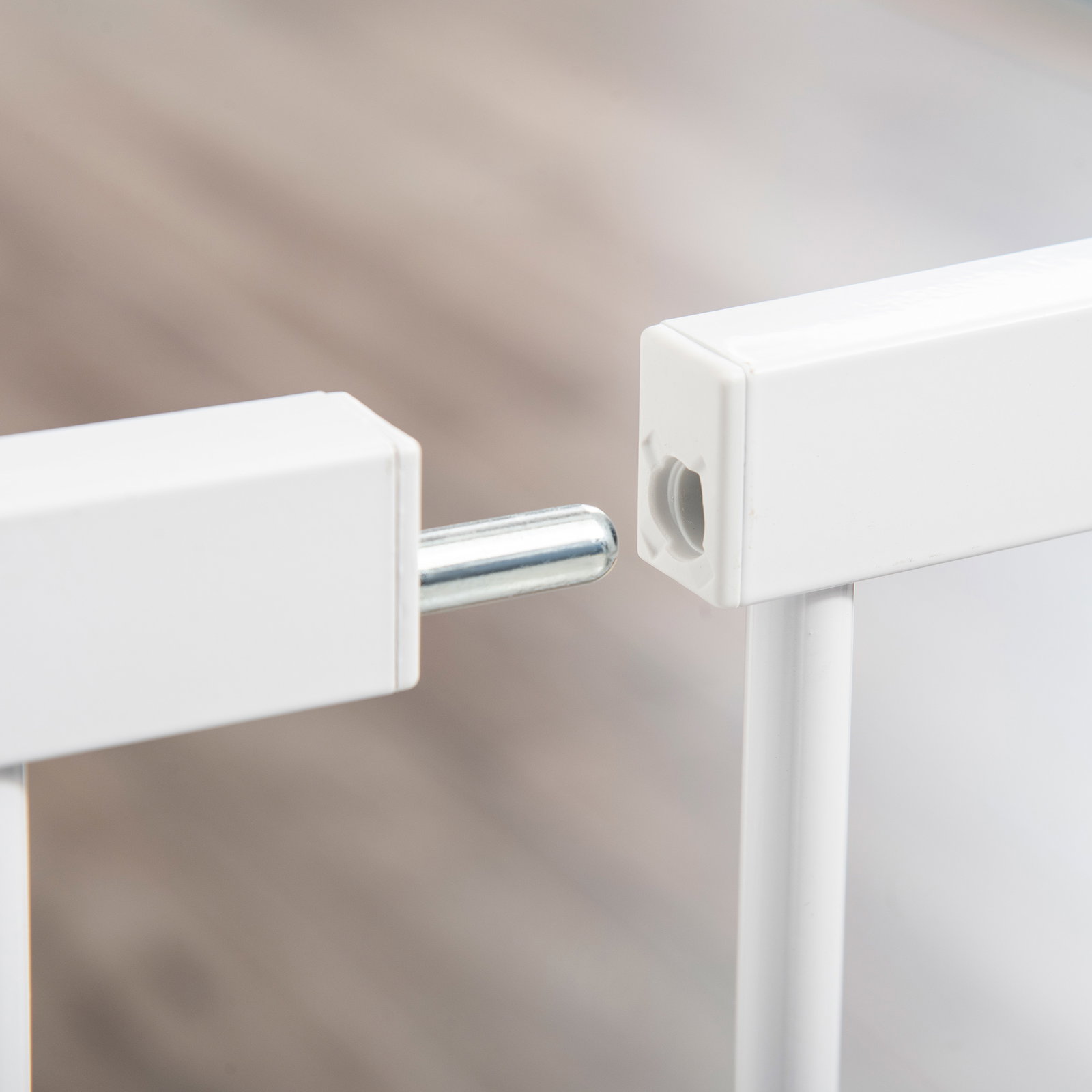Barreira de Segurança de Animais de Estimação para Escadas e Portas com Aberturas de 75-131 cm com 3 Extensões Branco