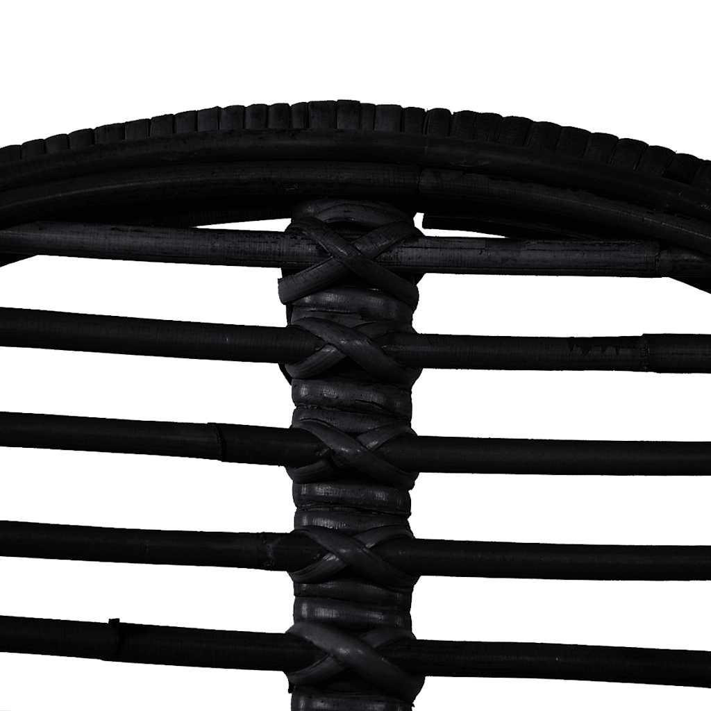 Cadeiras de jantar 2 pcs vime genuíno preto