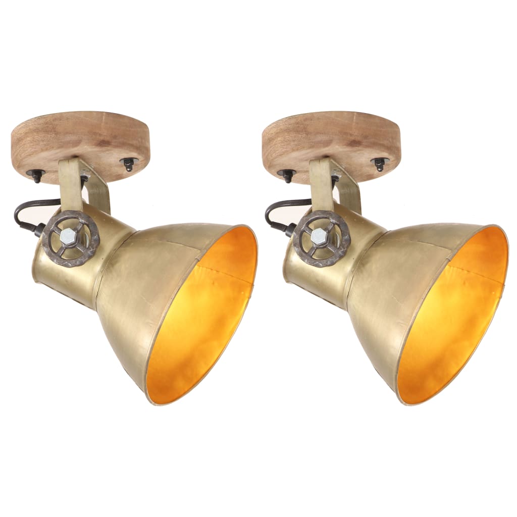 2 Pcs candeeiros parede/teto industriais 20x25 cm e27 bronze