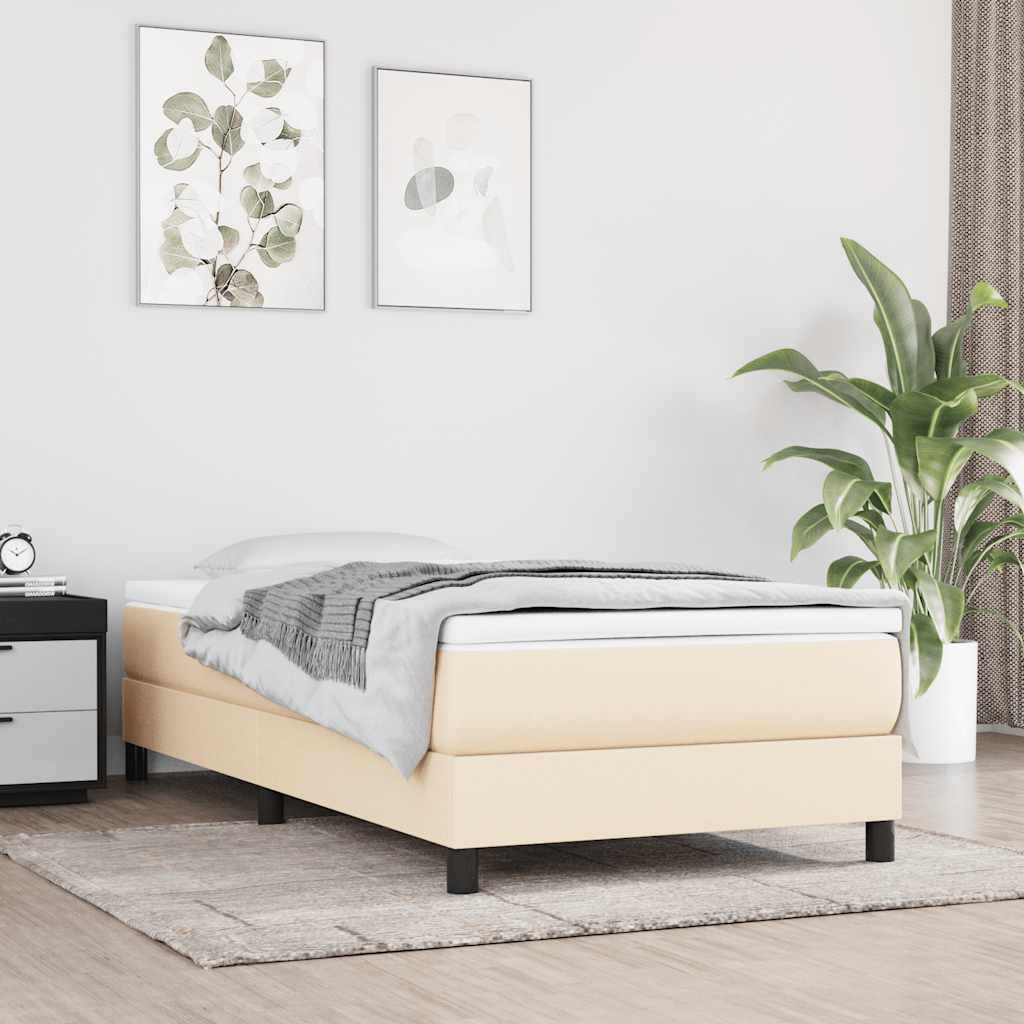 Estrutura de cama com molas 80x200 cm creme