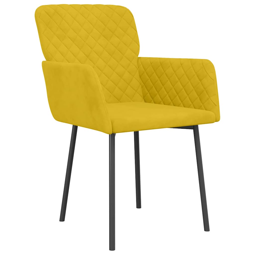 Cadeiras de jantar 2 pcs veludo amarelo