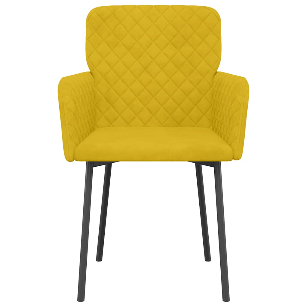 Cadeiras de jantar 2 pcs veludo amarelo