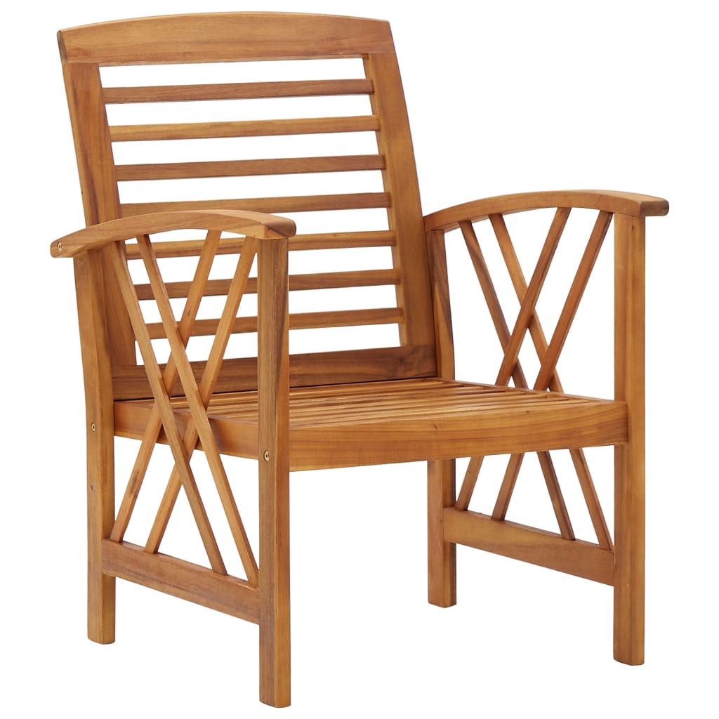 5 Pcs conjunto lounge de jardim madeira de acácia maciça