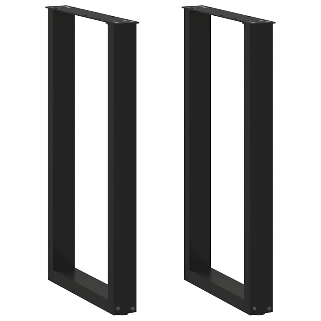 Pés de mesa de bar em forma de u, 2 peças, preto, 50x(90-91) cm, aço