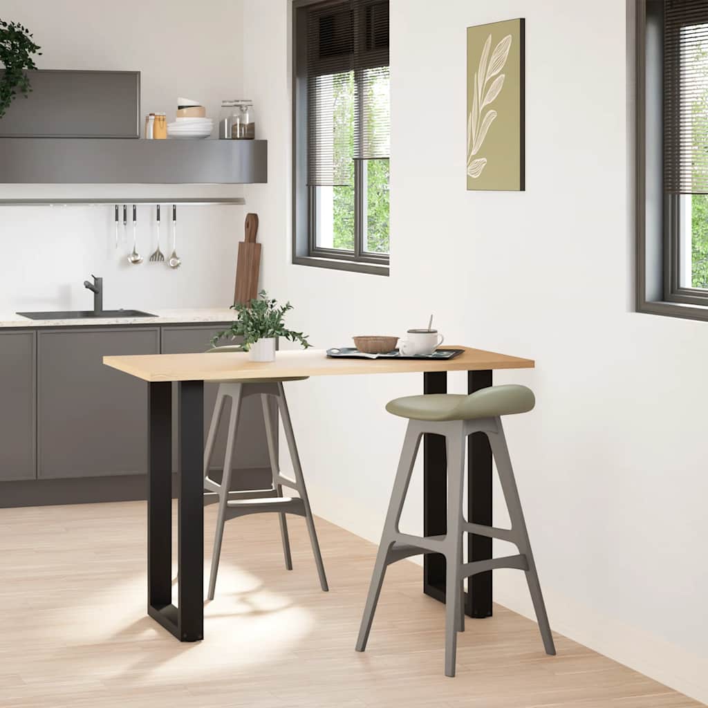 Pés de mesa de bar em forma de u, 2 peças, preto, 50x(90-91) cm, aço