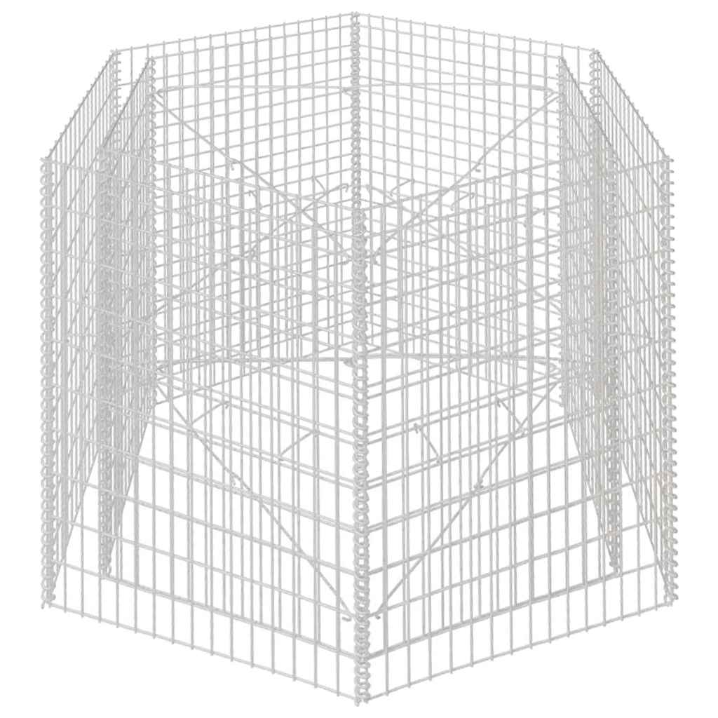 Canteiro elevado/cesto gabião hexagonal 160x140x100 cm