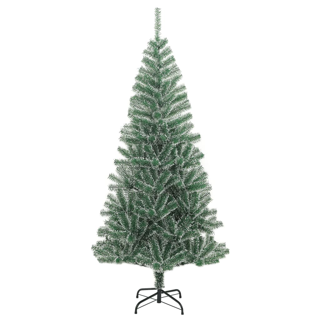 Árvore de natal artificial c/ flocos de neve 210 cm verde