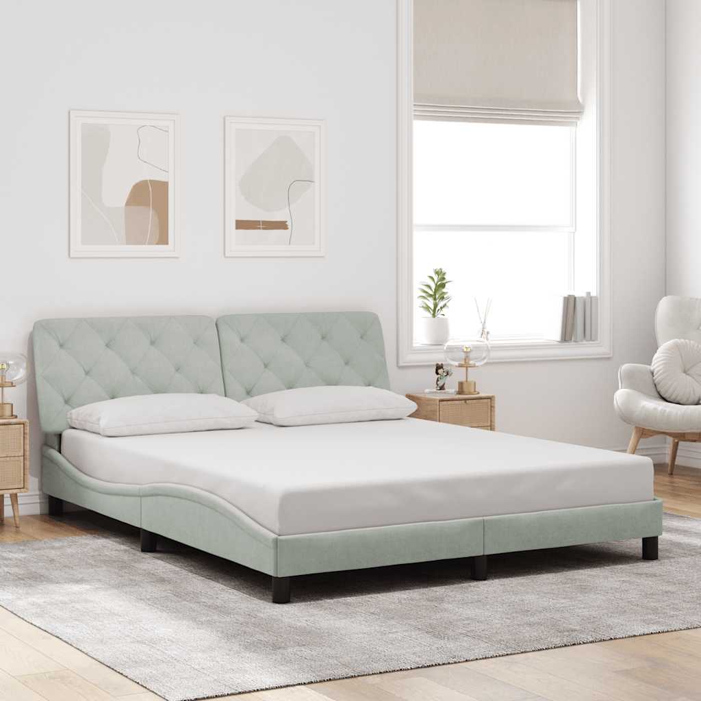 Estrutura de cama sem colchão 160x200 cm veludo cinzento-claro