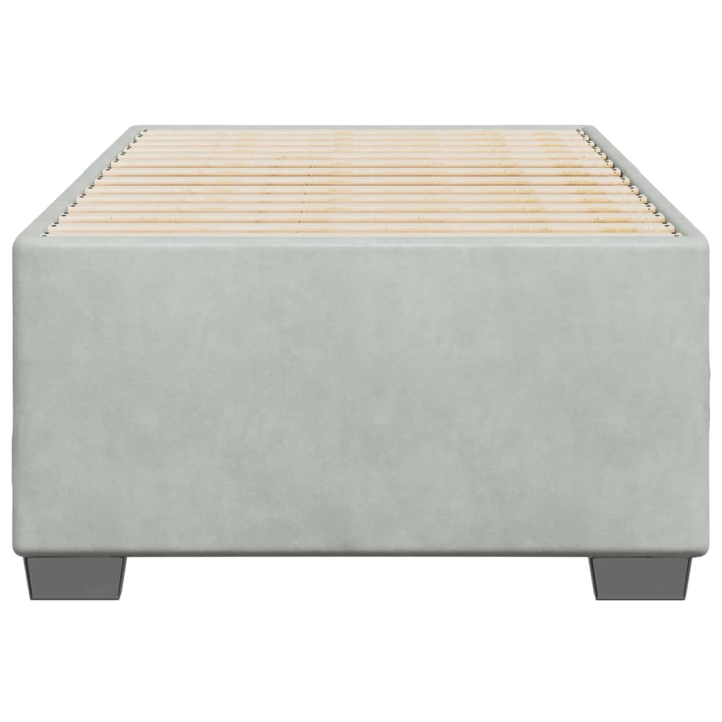 Estrutura de cama sem colchão 90x200 cm veludo cinzento-claro