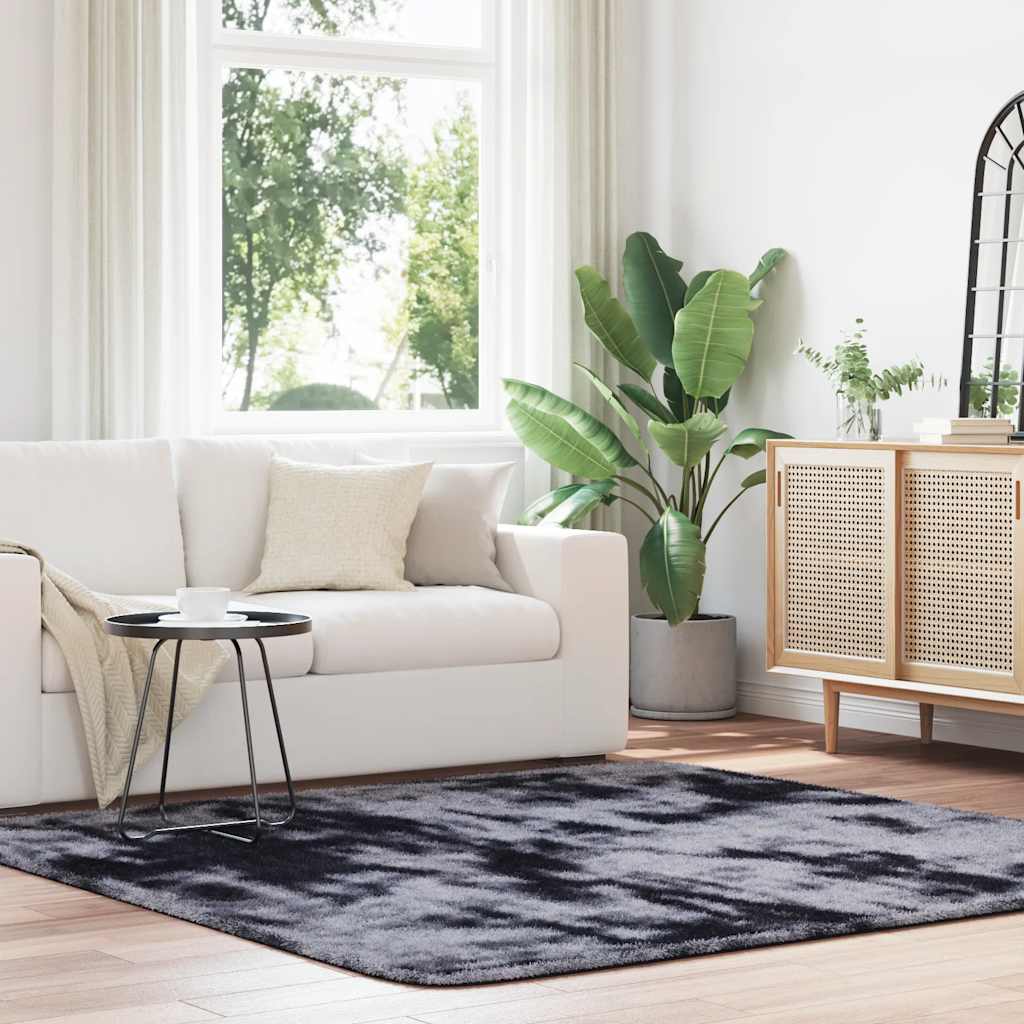 Tapete shaggy de pelo alto navarra 200x200 cm cinzento-escuro