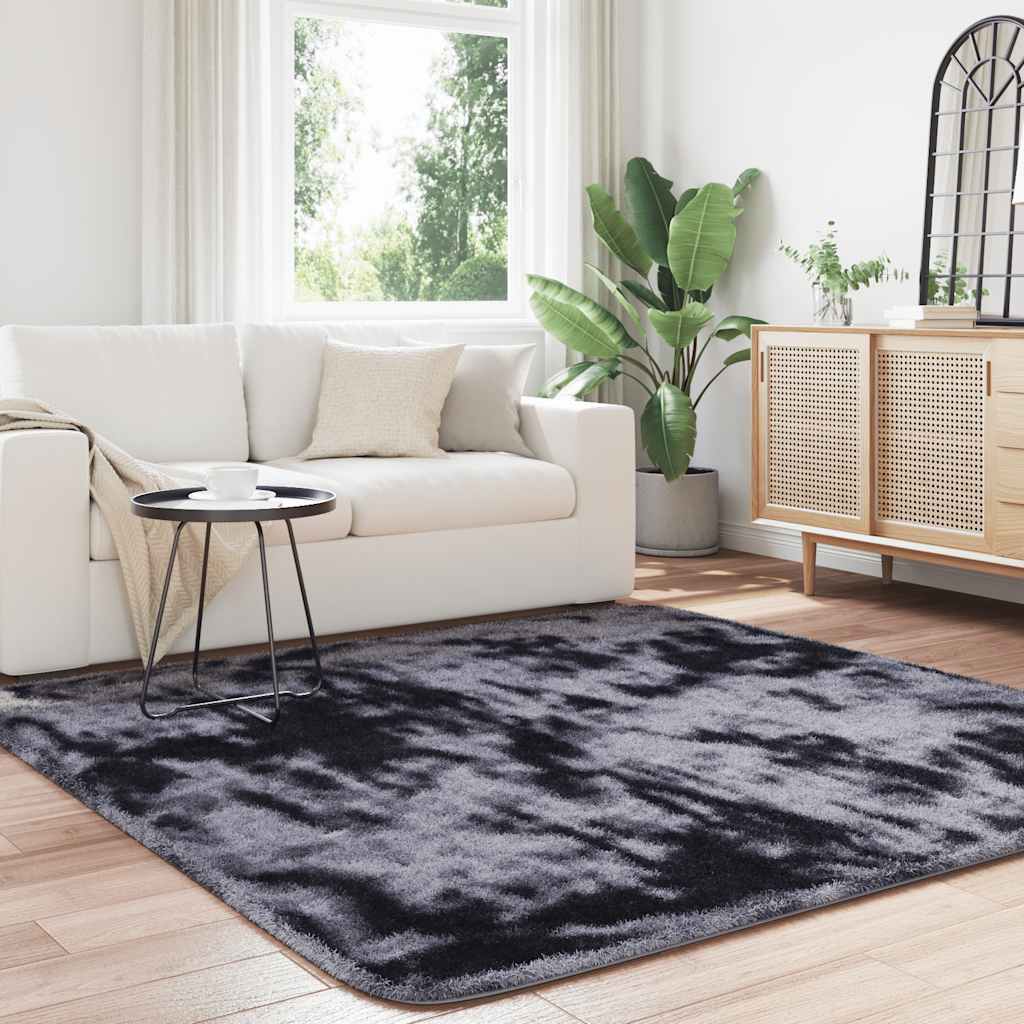 Tapete shaggy de pelo alto navarra 200x200 cm cinzento-escuro