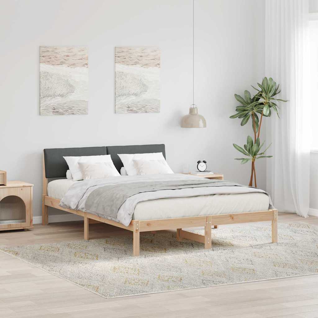 Estrutura da cama castanho e cinzento-escuro 160 x 200 cm