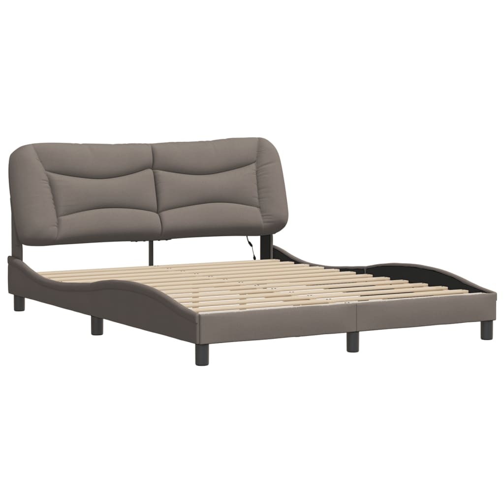 Estrutura de cama com LED sem colchão hvar 160x200 cm tecido