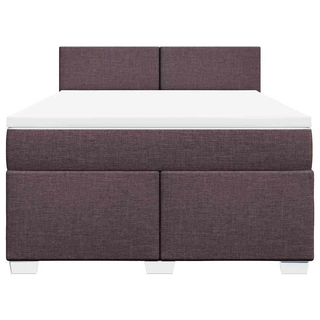Cama com molas/colchão 140x190 cm tecido castanho-escuro