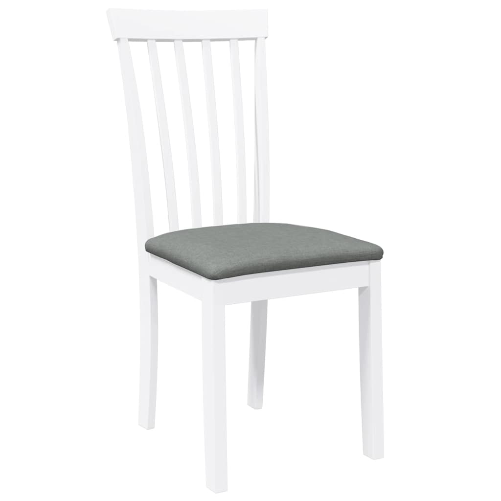 Cadeiras de jantar com almofadões 2 pcs madeira maciça branco