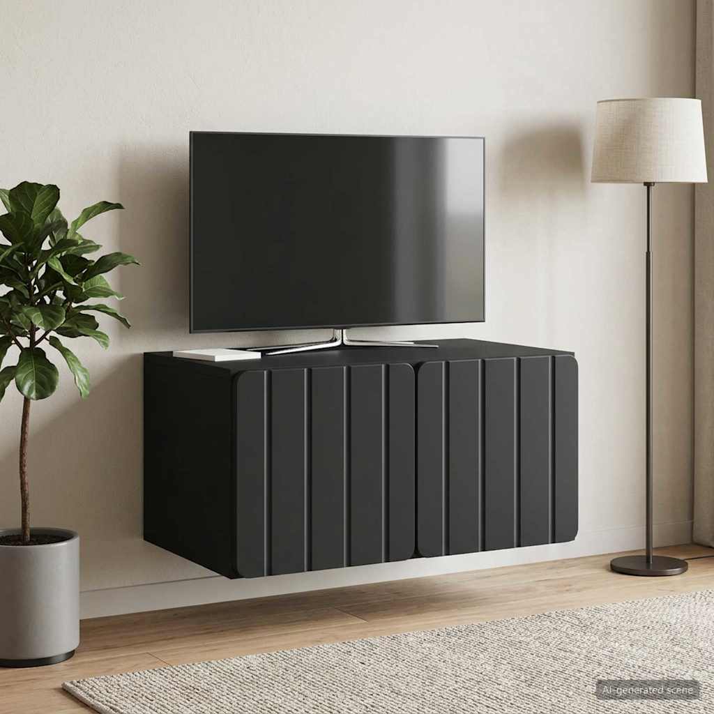 Gabinete de TV de parede 59,5 x 41 x 30 cm preto