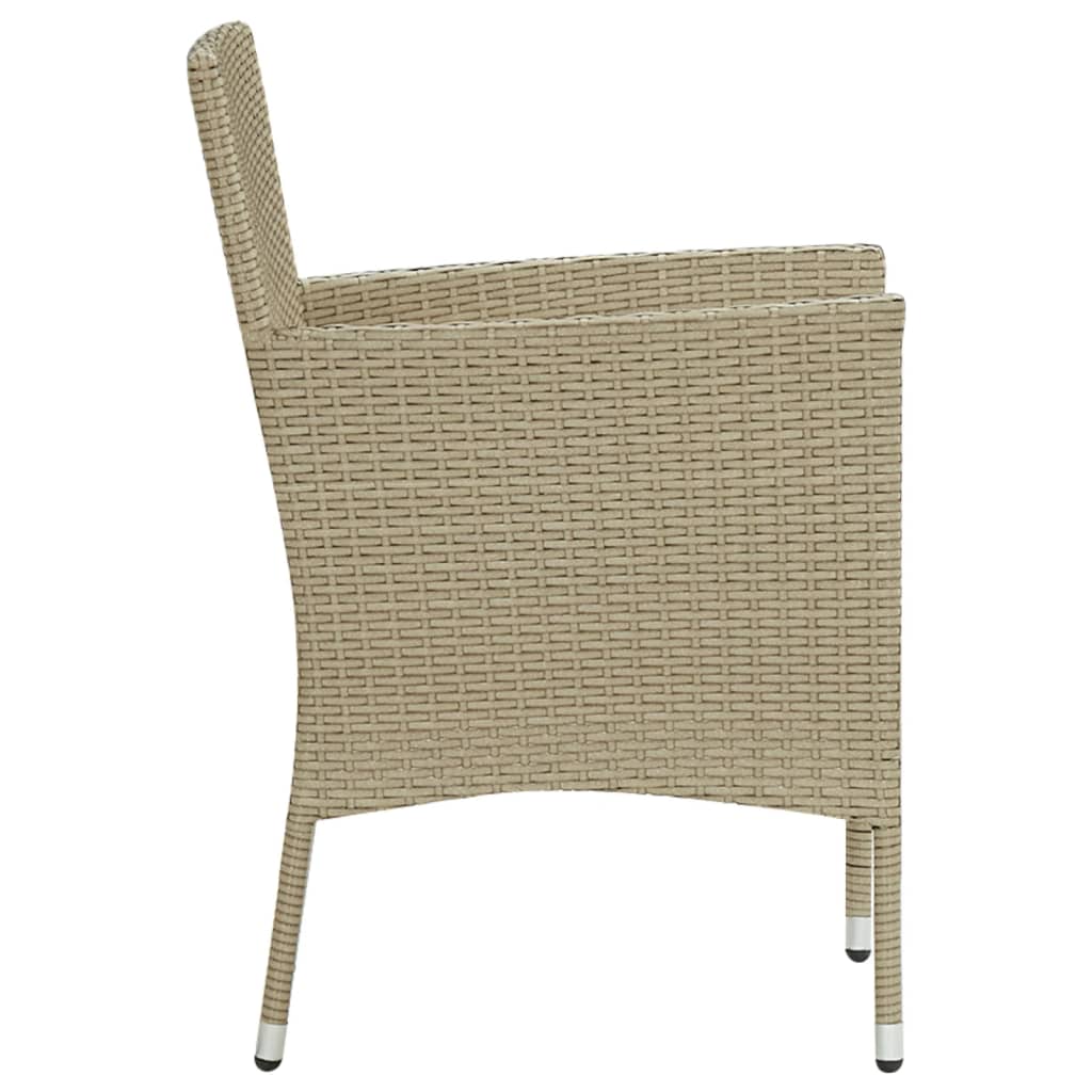 Cadeiras de jantar para jardim 4 pcs vime PE bege