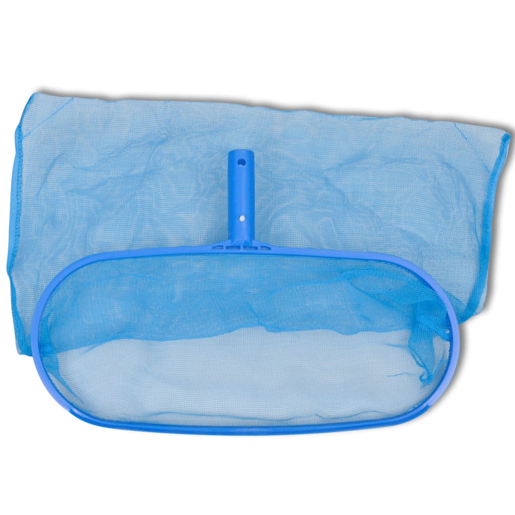 Kit limpeza de piscina, 1 escova, 2 apanha folhas, uma esponja e uma vara telescópica