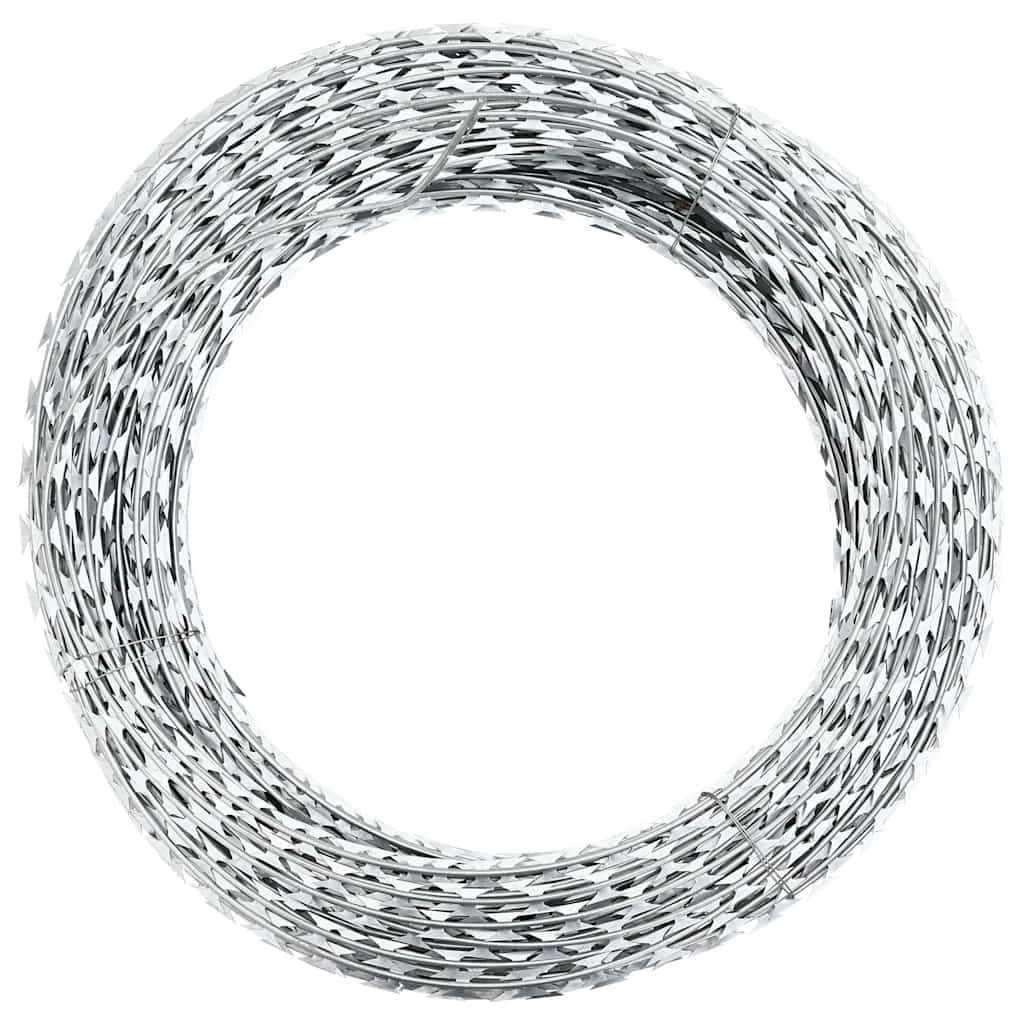 Rolo arame farpado concertina em espiral aço galvanizado 100 m