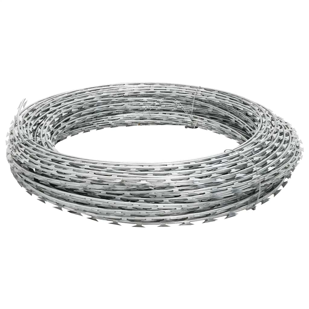 Rolo arame farpado concertina em espiral aço galvanizado 100 m