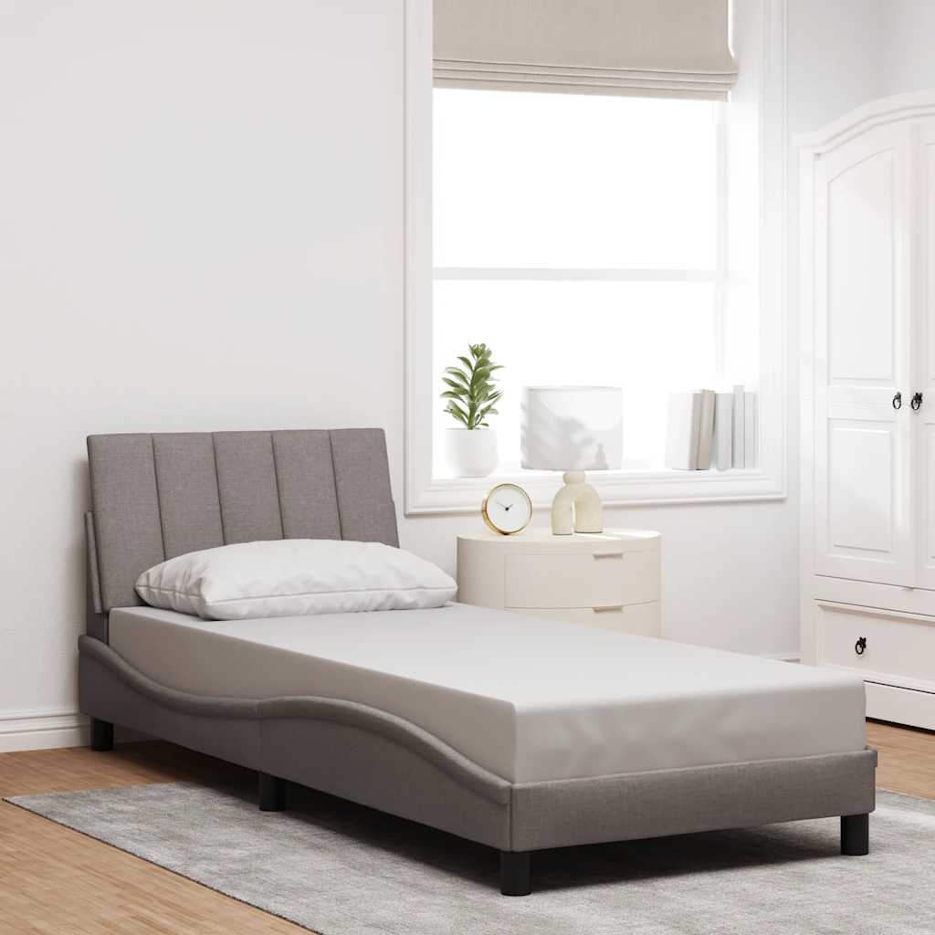 Estrutura de cama sem colchão hanko 90x190 cm tecido cinzento