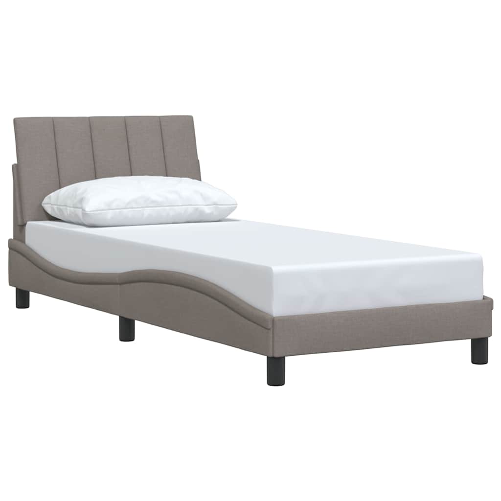 Estrutura de cama sem colchão hanko 90x190 cm tecido cinzento
