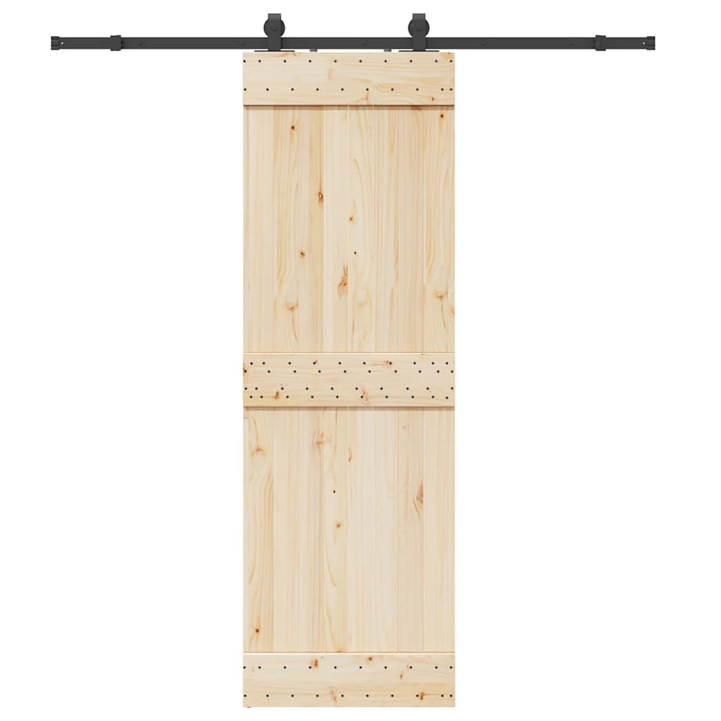 Kit de ferragens para porta deslizante 200 cm aço preto