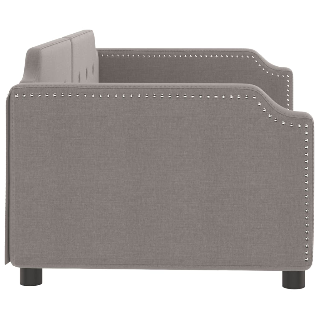 Sofá-cama 80x200 cm tecido cinzento-acastanhado