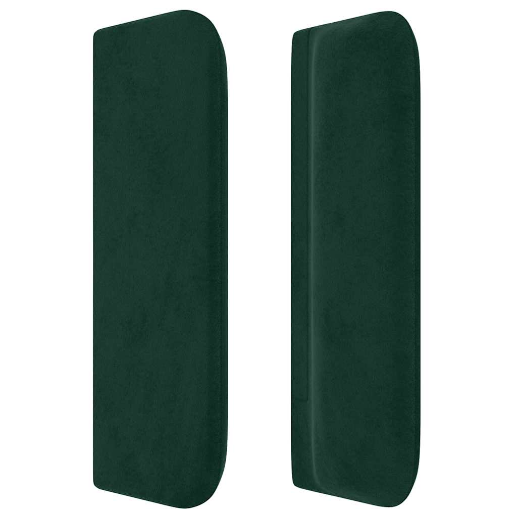 Cabeceira de cama c/ abas veludo 103x16x78/88cm verde-escuro