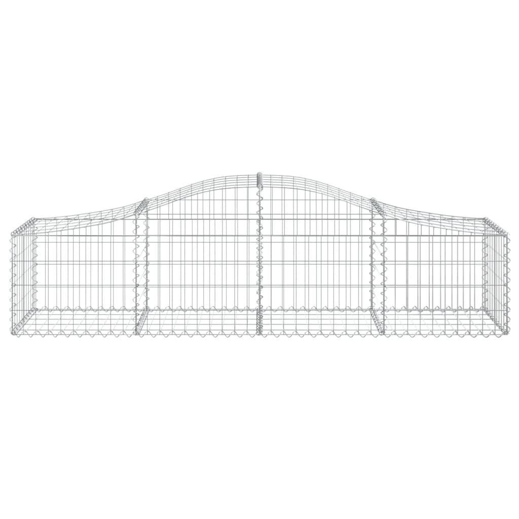 Cestos gabião arqueados 5 pcs 200x50x40/60 cm ferro galvanizado