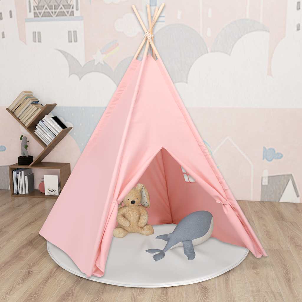 Tenda teepee infantil c/ saco 120x120x150 cm pele pêssego rosa