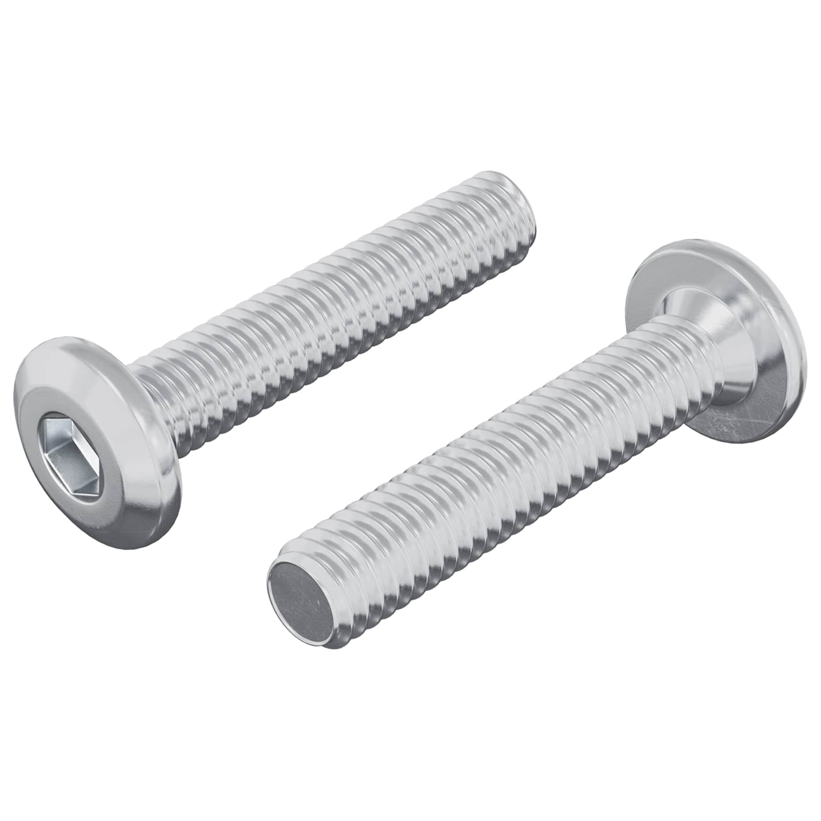 Parafuso de bloqueio de cabeça 2 unid. prateado m6 x 30 mm aço