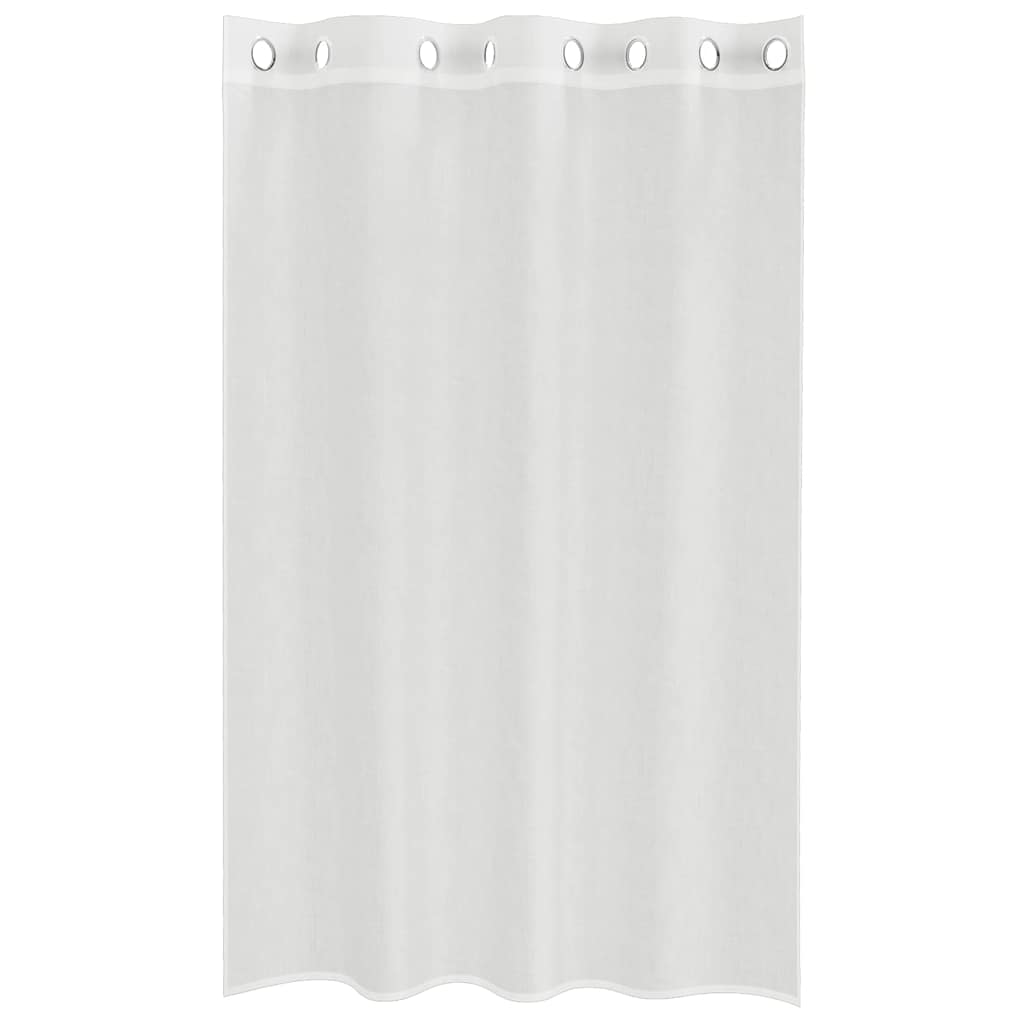 Cortinas de voile com ilhós 2 pcs branco